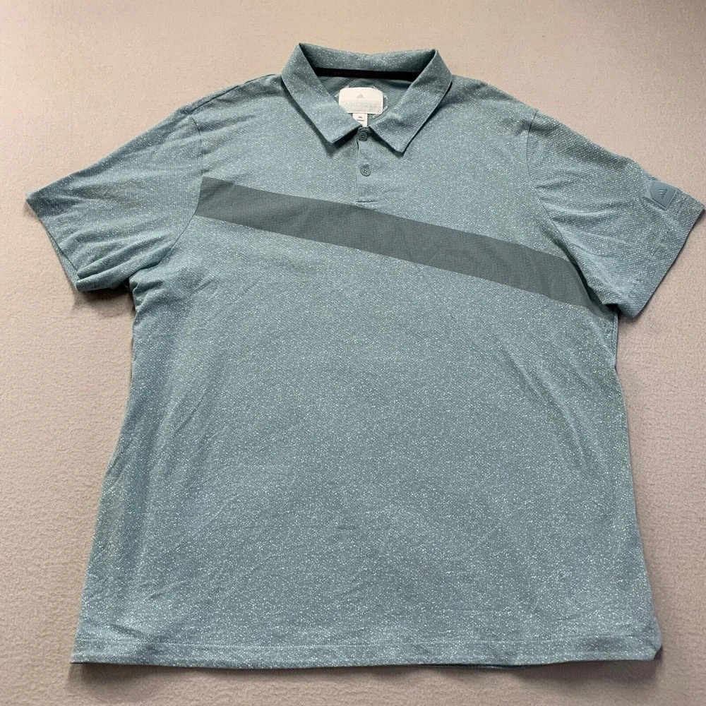 adidas ADICROSS Golf Polo Shirt Mens 2XL Teal Blue Tech Performance Stretch